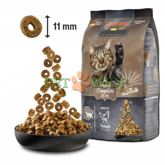 <p><strong>Сухой корм Leonardo Adult Сomplete 32/16 для взрослых кошек с пониженной активностью с птицей, 1 кг на развес.</strong></p>