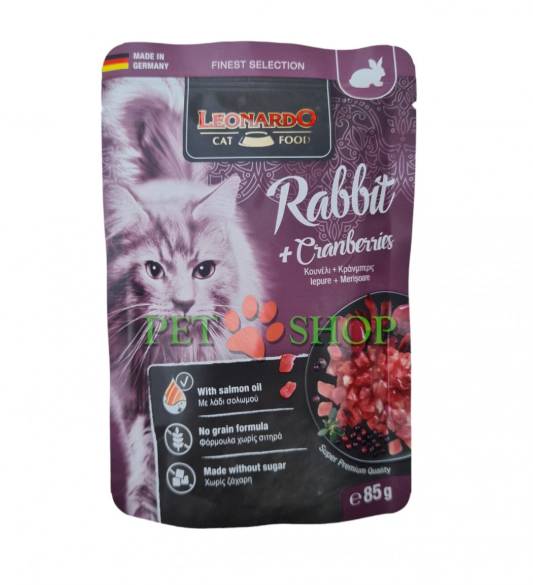 <p><strong>Сбалансированный влажный корм для кошек с кроликом и клюквой.</strong></p>