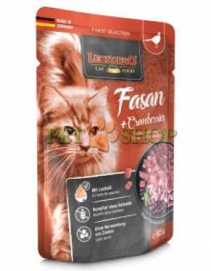 <p><strong>Leonardo Fasan + Cranberry пресервы для кошек фазан с клюквой, 85 гр.</strong></p>

<ul>
</ul>