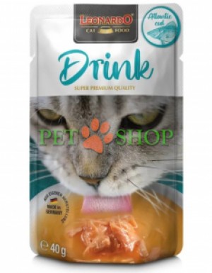 <p><strong>Leonardo Drink Atlantic Cod - суп&nbsp;</strong><strong>с атлантической треской</strong>, с лёгким рыбным ароматом. Идеально подходит в качестве дополнения к сухому корму: этот напиток способствует повышению потребления жидкости и поддерживает здоровье и жизненный тонус вашей кошки. Достаточное потребление воды особенно важно для поддержания здоровья мочевыводящей системы.</p>
