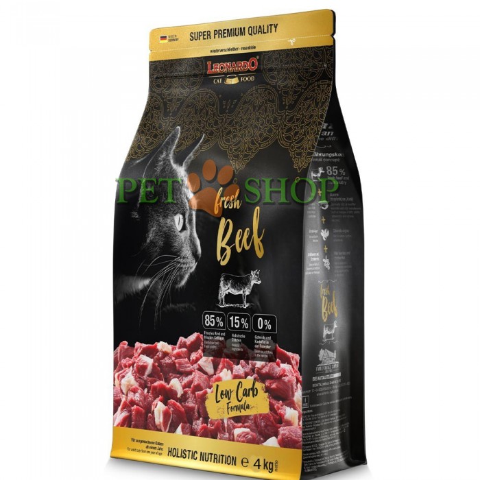 <p><strong>Leonardo Fresh Beef, Poultry для кошек с мясом говядины и домашней птицы 4 кг</strong></p>
