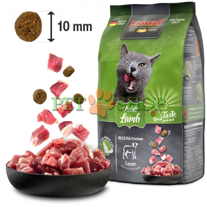 <p><strong>Leonardo Adult Lamb&nbsp;- сухой корм супер-премиум класса для взрослых кошек с ягненком и рисом,&nbsp;прекрасно подойдёт кошкам с пищевой непереносимостью или проблемами с желудочно-кишечным трактом ЖКТ, 1 кг на развес.</strong></p>