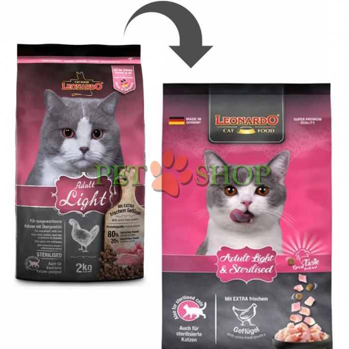 <p><strong>Leonardo Adult Light 7,5 кг - низкокалорийный сбалансированный сухой&nbsp;корм&nbsp;с птицей для стерилизованных и имеющих избыточный вес кошек.</strong></p>