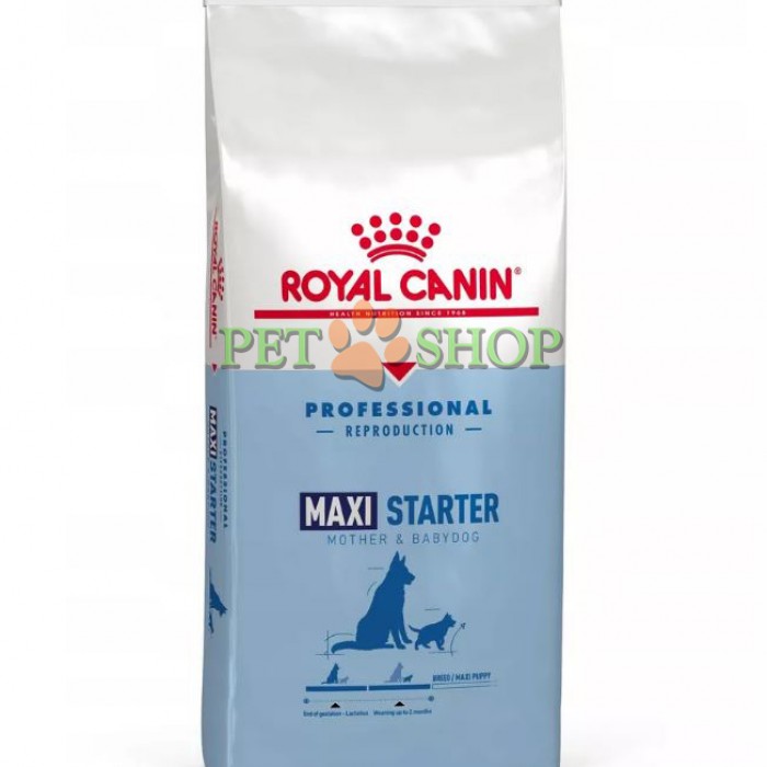 <p><strong>Корм сухой Royal Canin "Maxi Starter" для щенков крупных размеров в период отъема до 2-месячного возраста, для собак в последней трети беременности и во время лактации.</strong></p>