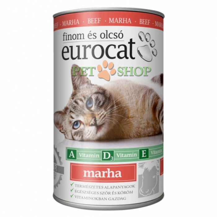 <p><strong>Eurocat Beef Консервы для кошек с говядиной в подливе 415 gr</strong></p>