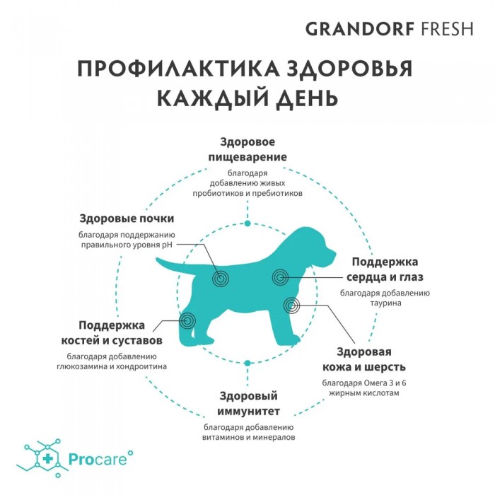 <p><strong>Grandorf Fresh Lamb Puppy - сухой корм беззерновой для щенков всех пород (с 3 недель), а также для беременных и кормящих сук.</strong></p>