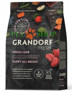 <p><strong>Grandorf Fresh Lamb Puppy - </strong>hrană uscată fără cereale pentru căței de toate rasele (de la 3 săptămâni), precum și pentru cățele gestante și care alăptează.</p>