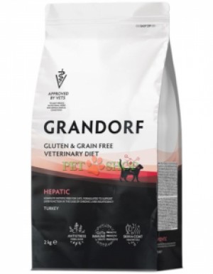 <p><strong>Grandorf Veterinary Diet Cat Hepatic - </strong>полнорационный диетический сухой корм для кошек, разработанный для поддержания функций печени при хронической печеночной недостаточности. Формула на основе бескостной индейки. Обеспечивает поддержку функций печени за счет снижения меди и умеренного содержания высококачественных и легкоусвояемых белков.</p>