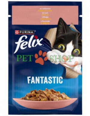 <p><strong>Консервы для кошек Purina Felix Аппетитные кусочки, лосось, пауч, 85 гр</strong></p>