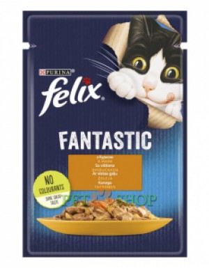 <p><strong>Консервы для кошек Purina Felix Аппетитные кусочки, курица, пауч, 85 гр</strong></p>
