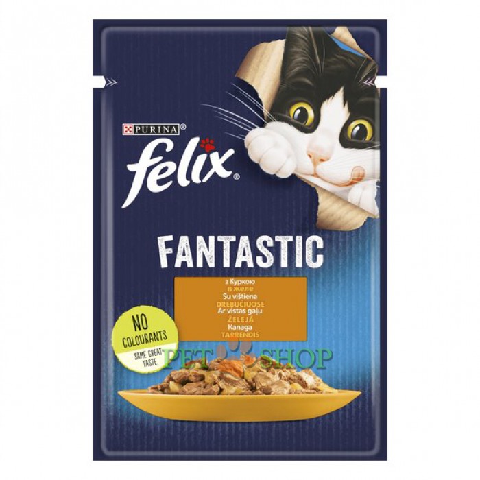 <p><strong>Консервы для кошек Purina Felix Аппетитные кусочки, курица, пауч, 85 гр</strong></p>