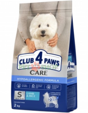 <p>Hrana uscata premium <strong>Club 4 Paws&nbsp;Small Breeds Lamb, Rice</strong> contine o formula hipoalergenica pe baza de carne de miel dietetica si orez, care reduce la minimum factorii ce pot provoca reactii alergice. Nu contine porumb, grau, coloranti sau arome artificiale, fiind ideala pentru caini adulti de toate rasele, incepand cu varsta de 1 an, care sunt predispusi la alergii.</p>
