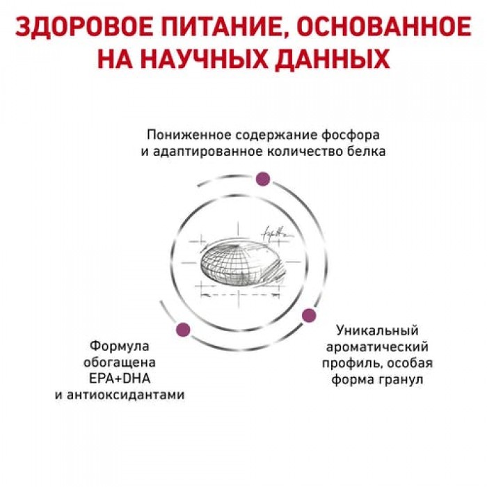 <p><strong>Hrană dietetică completă pentru pisici adulte, cu v&acirc;rsta de peste 1 an, ce suferă de afecțiuni renale.</strong></p>