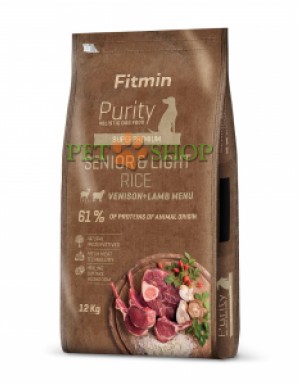 <p><strong>Fitmin dog Purity Rice Senior&Light Venison&Lamb - полноценный корм для взрослых собак всех пород.</strong></p>