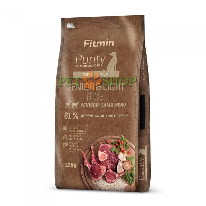 <p><strong>Fitmin dog Purity Rice Senior&Light Venison&Lamb&nbsp;- полноценный корм для взрослых собак всех пород.</strong></p>
