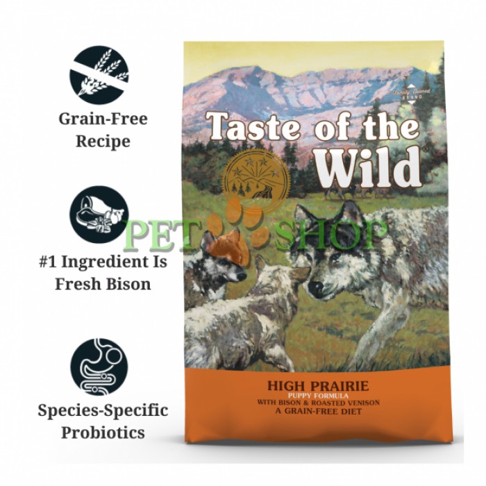 <p><strong>Полнорационная беззерновая формула с мясом бизона и запеченной косулей для щенков всех пород, а также для беременных и кормящих самок.&nbsp;Страна-производитель-США.</strong></p>