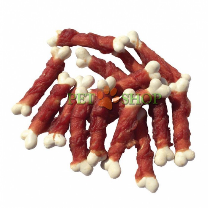 <p><strong>Лакомства для собак Крученое мясо утки на кальциевой прессованной кости, 1 шт</strong></p>