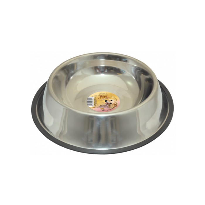 <p><strong>Металлическая миска для еды и воды на резиновой основе 2,7&nbsp;л</strong></p>