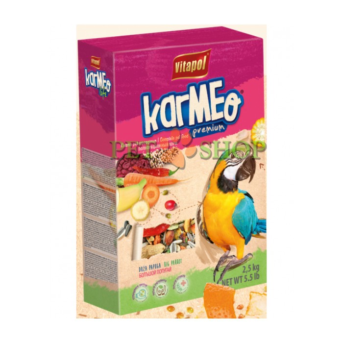 <p><strong>Vitapol Karma Полнорационный, сбалансированный корм для крупных попугаев 900 гр</strong></p>